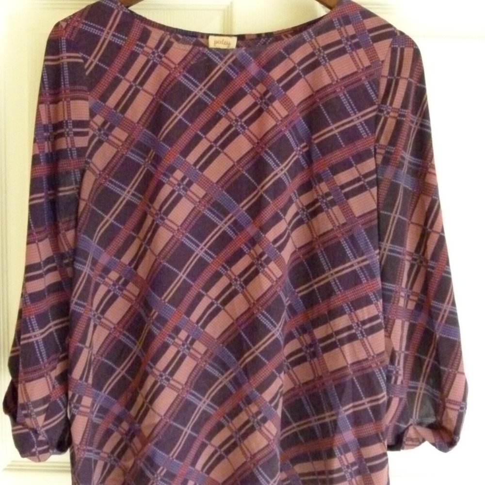 Purple 3/4 Sleeve Blouse